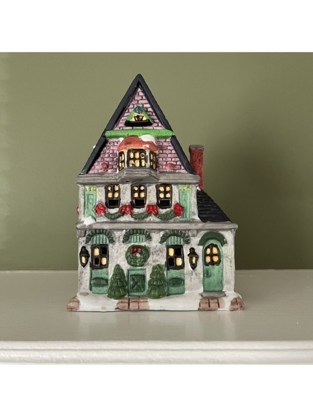 Trim A Home 1995 Vintage Porcelain Holiday House Christmas Decor
